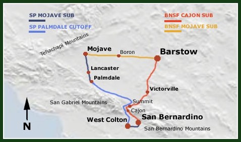 Train Simulator Add-on Map of Cajon Pass